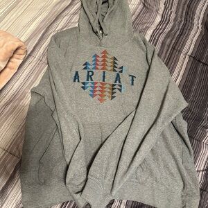 Ariat Heather Gray Hoodie with Geometric Design